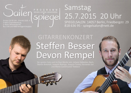 Devon Rempel Steffen Besser 25.7.2015 Spiegelsalon